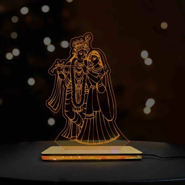 Radha Krishna Engraving Led Table Top